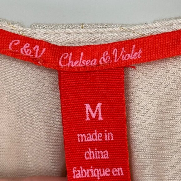 Chelsea & Violet Boho Lace Button-Front Dress Beige crinkle size medium womens - Picture 2 of 9